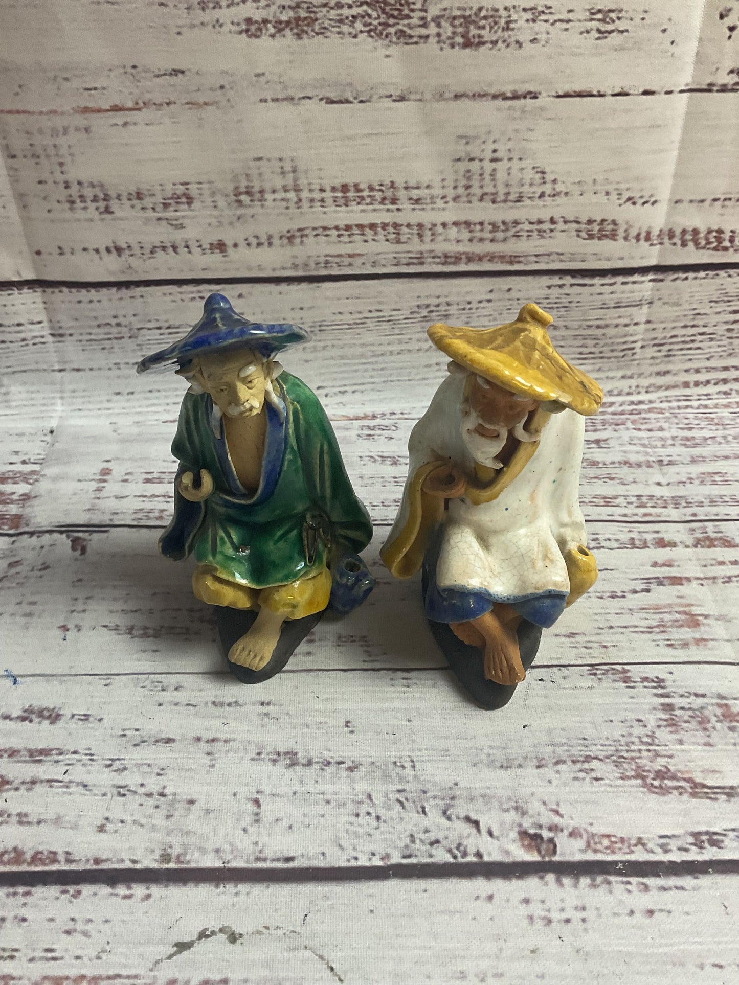 Lot Of 2 Vintage Chinese Mudmen Figures