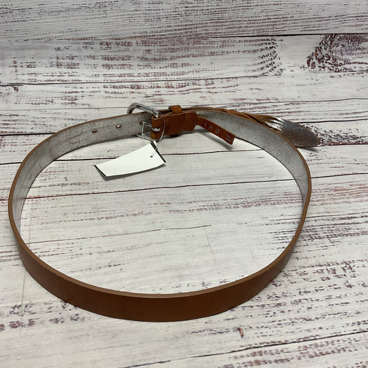 Iro Brown Silver Leather Twisted End Belt - Size 37"