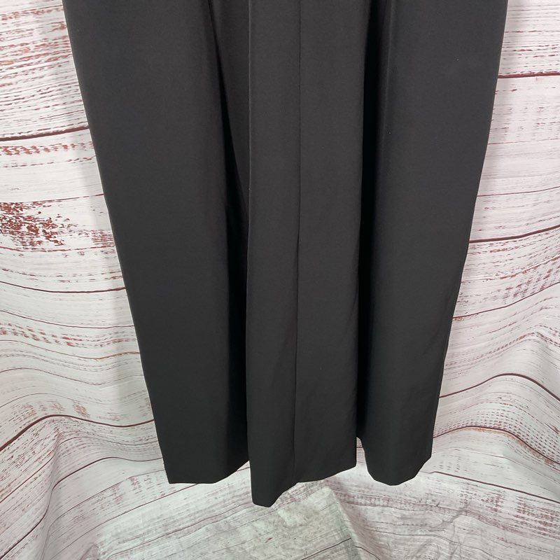 Kay Unger Davina Walk Thru Black Asymmetric Gown Jumpsuit - Size 10