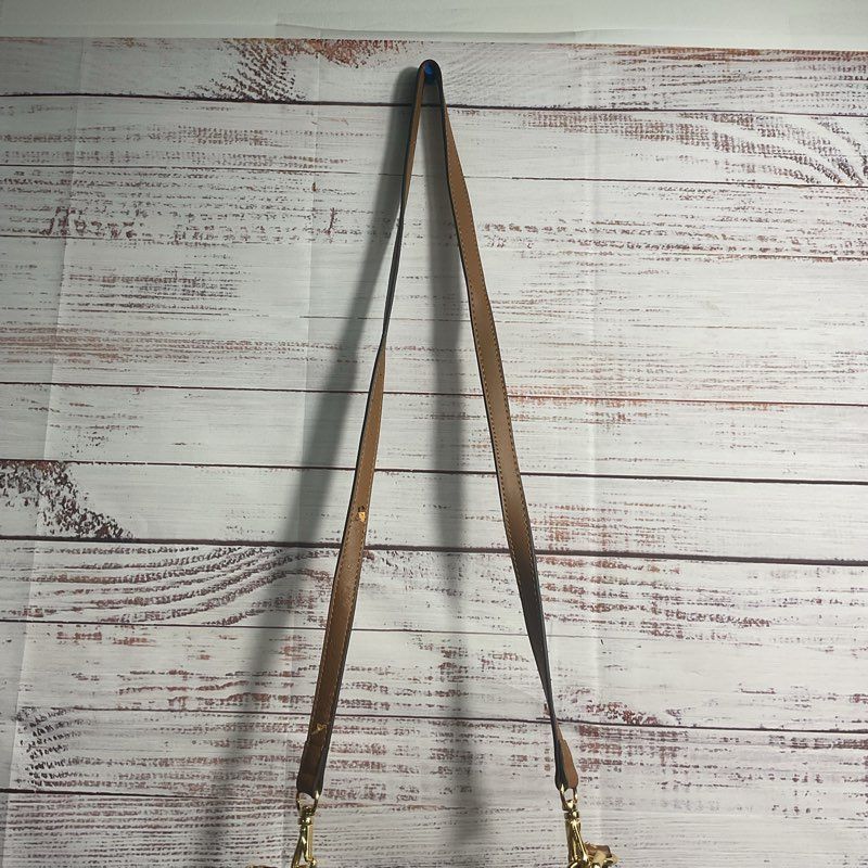Lauren Ralph Lauren Debby Woven Straw Stripe Accent Shoulder Strap Satchel Purse