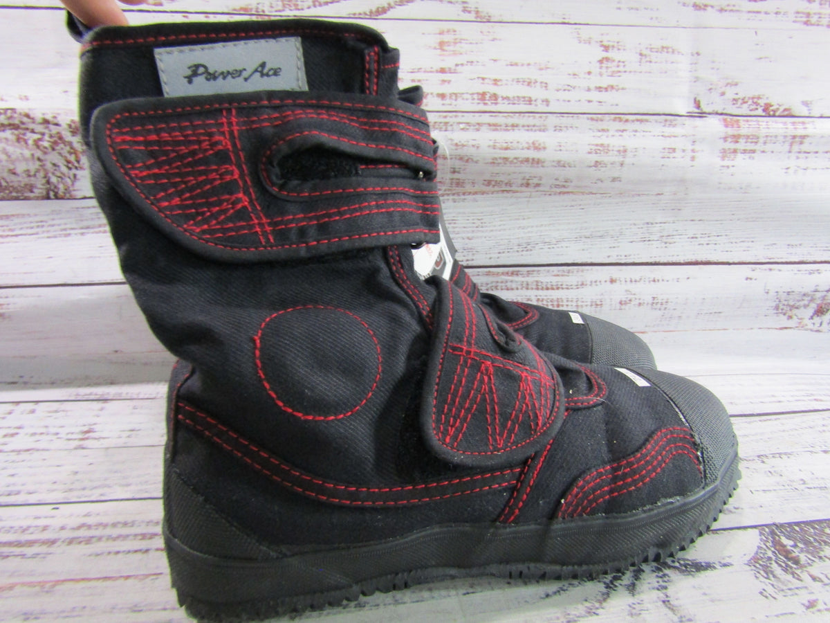 Rikio Power Ace Men's Black & Red Tabi Steel Toe Work Boots Size 6.5