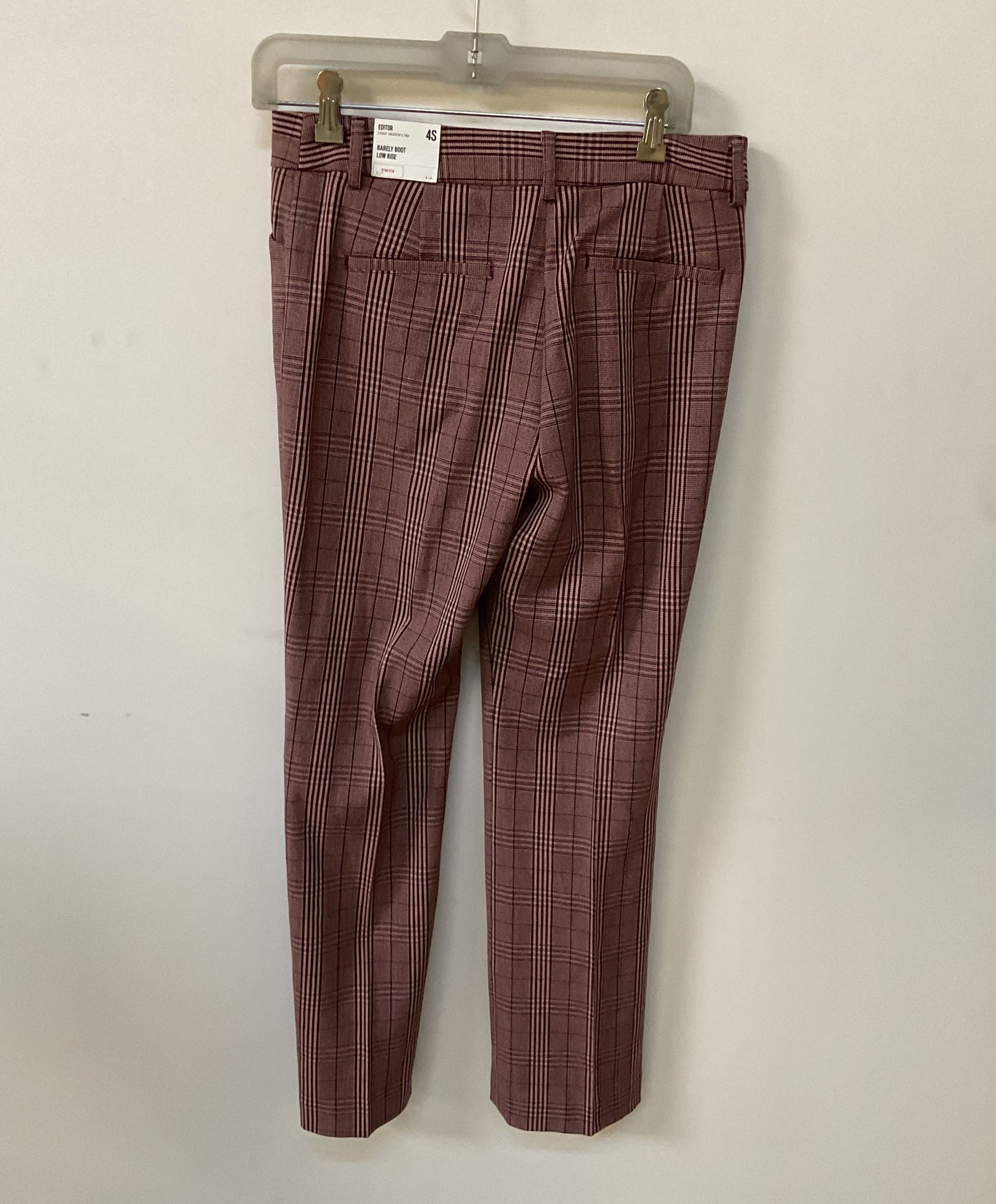 NWT Women's Express Burgundy Plaid Pants Size 4