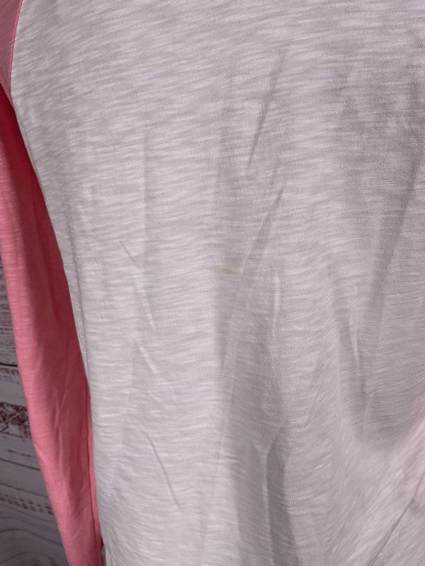 VERONICA BEARD Jeans Women's Mason Baseball Tee Rosebloom/White Size M