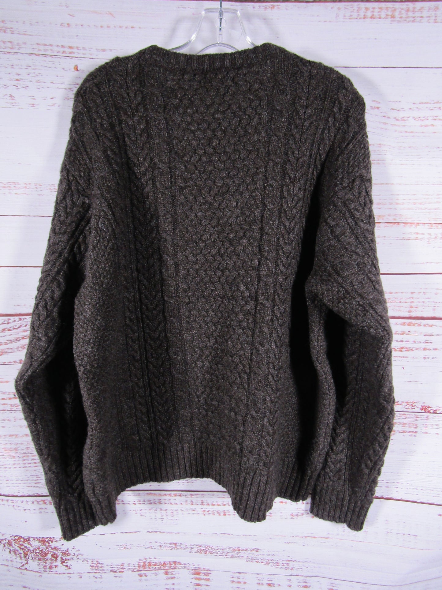 Pendleton Men's Brown Shetland Wool Cable Knit Sweater Size XXL