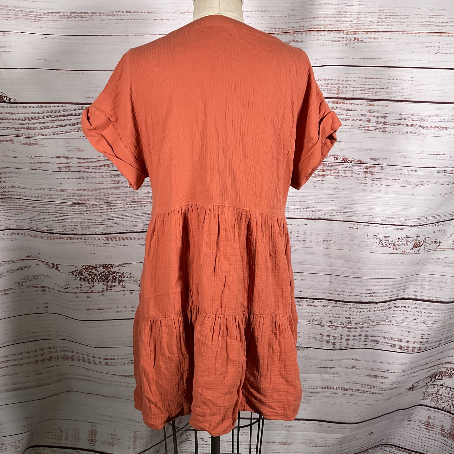 NWT MADEWELL Women's Orange Lightspun Colette Dress- SZ L
