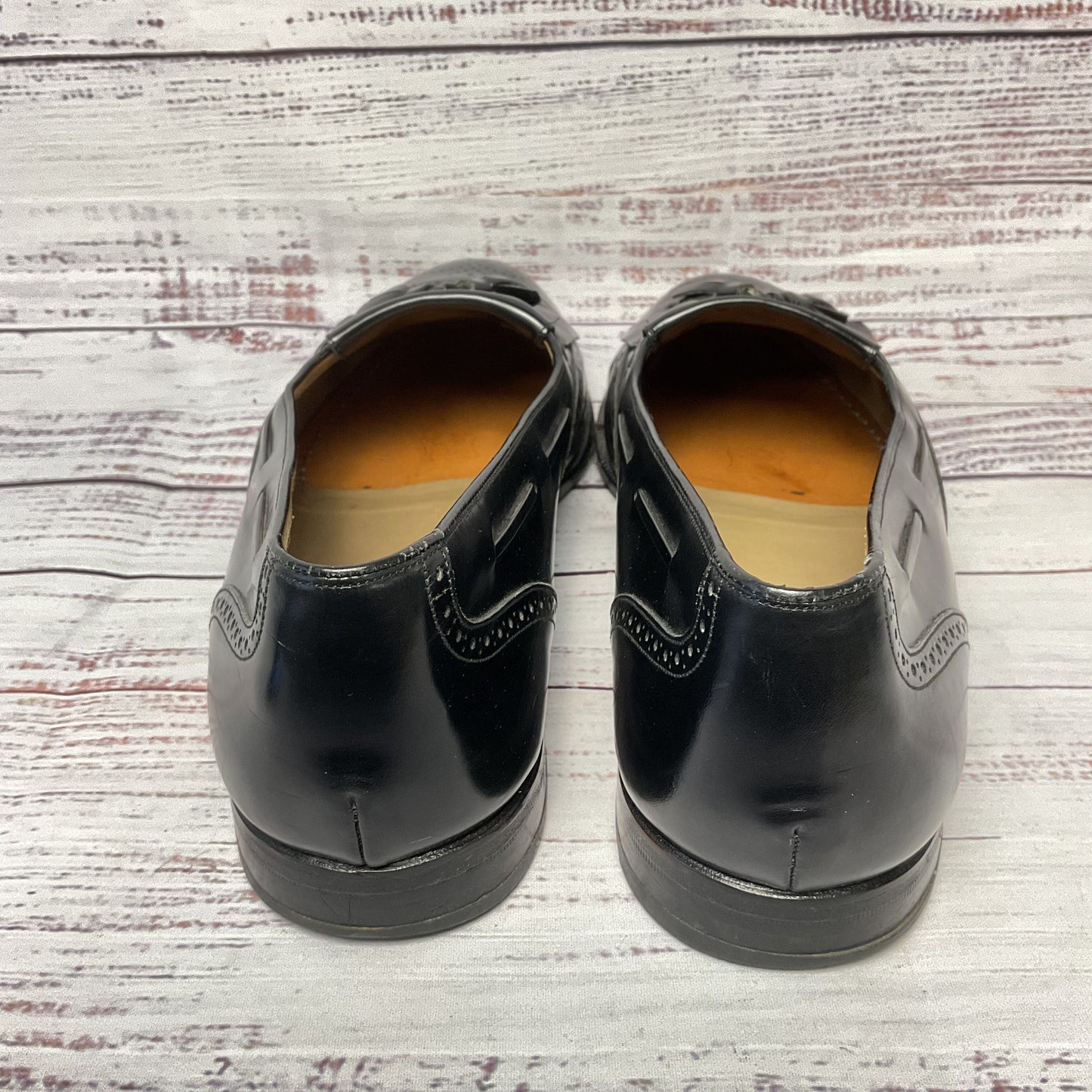 Mezlan Black Leather Tassle Loafer Casual Shoe Men Size 11 As-is