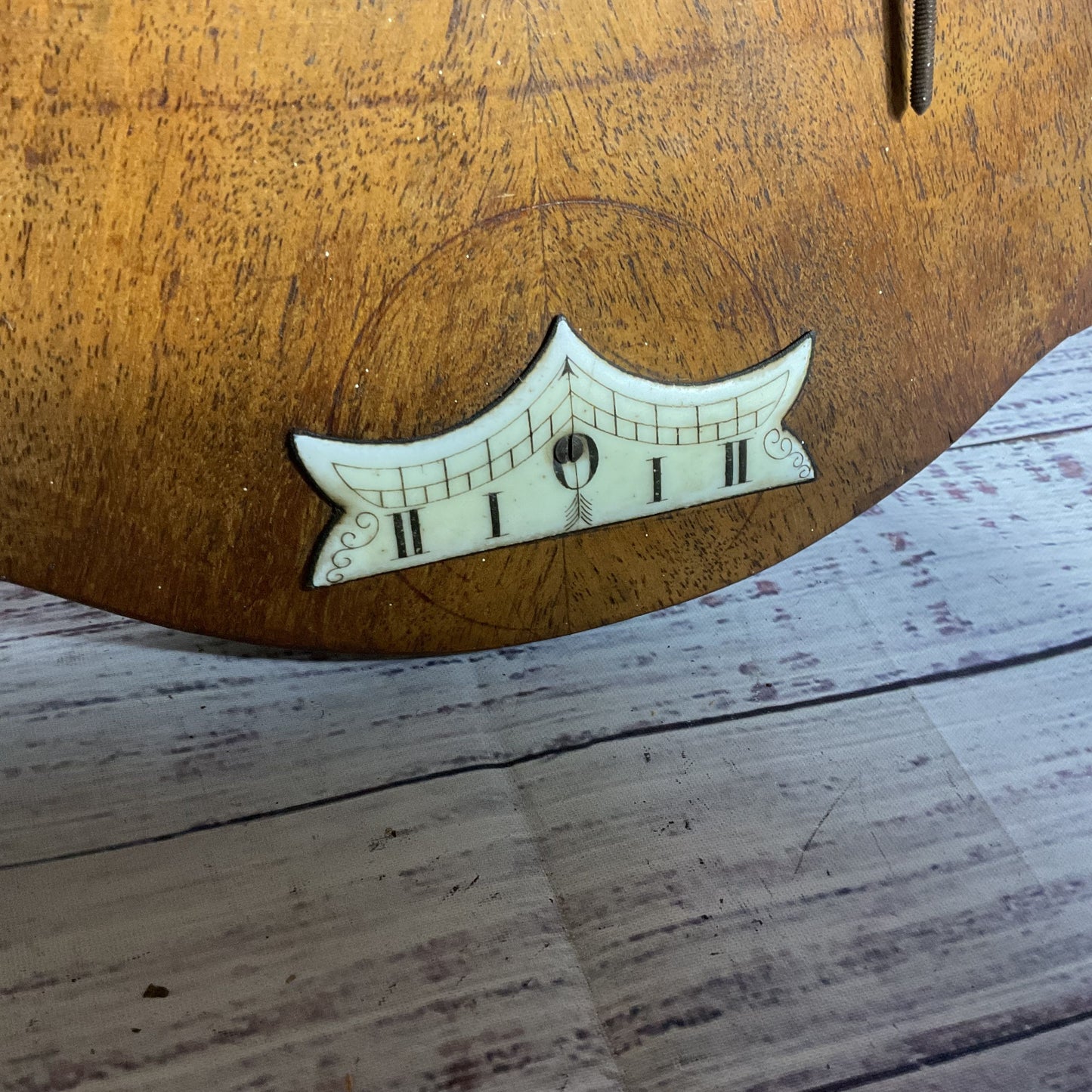 ANTIQUE German Oak Wood Pendulum Wall Clock with Keys- 28"