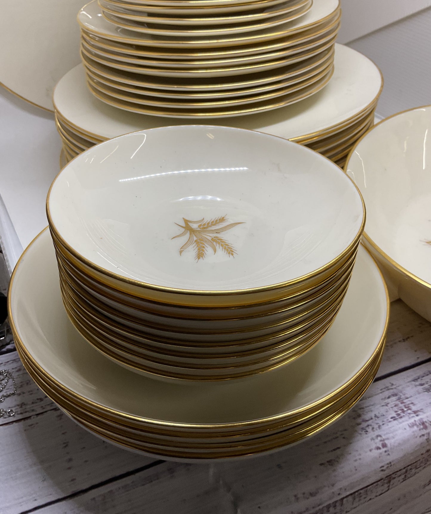 Wheat By Lenox China Set Dinner, Salad Plates Cups Saucers Serving Platter Bowl