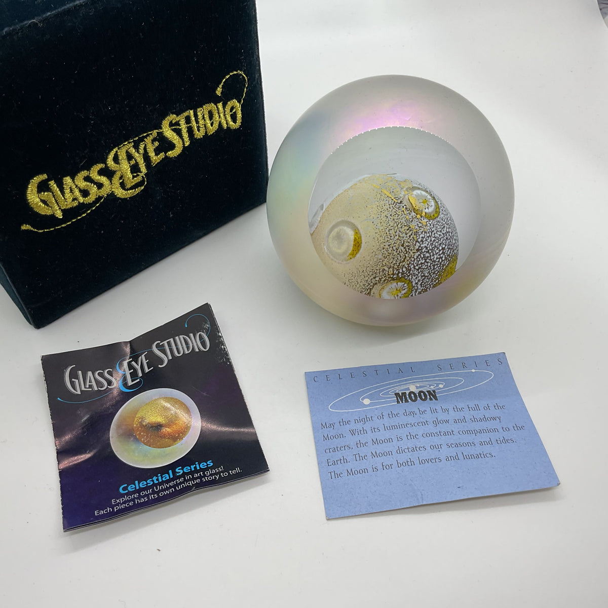 GLASS EYE STUDIO Celestial Series Moon Paperweight