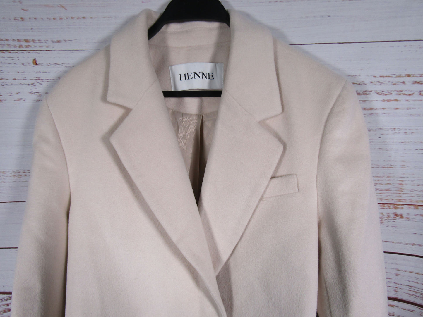 Henne Women's Beige Wool Blend Jacket Size 8