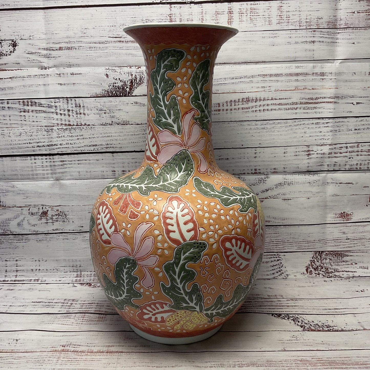Large Decorative Chinese Ceramic Porcelain Floor Vase 18"