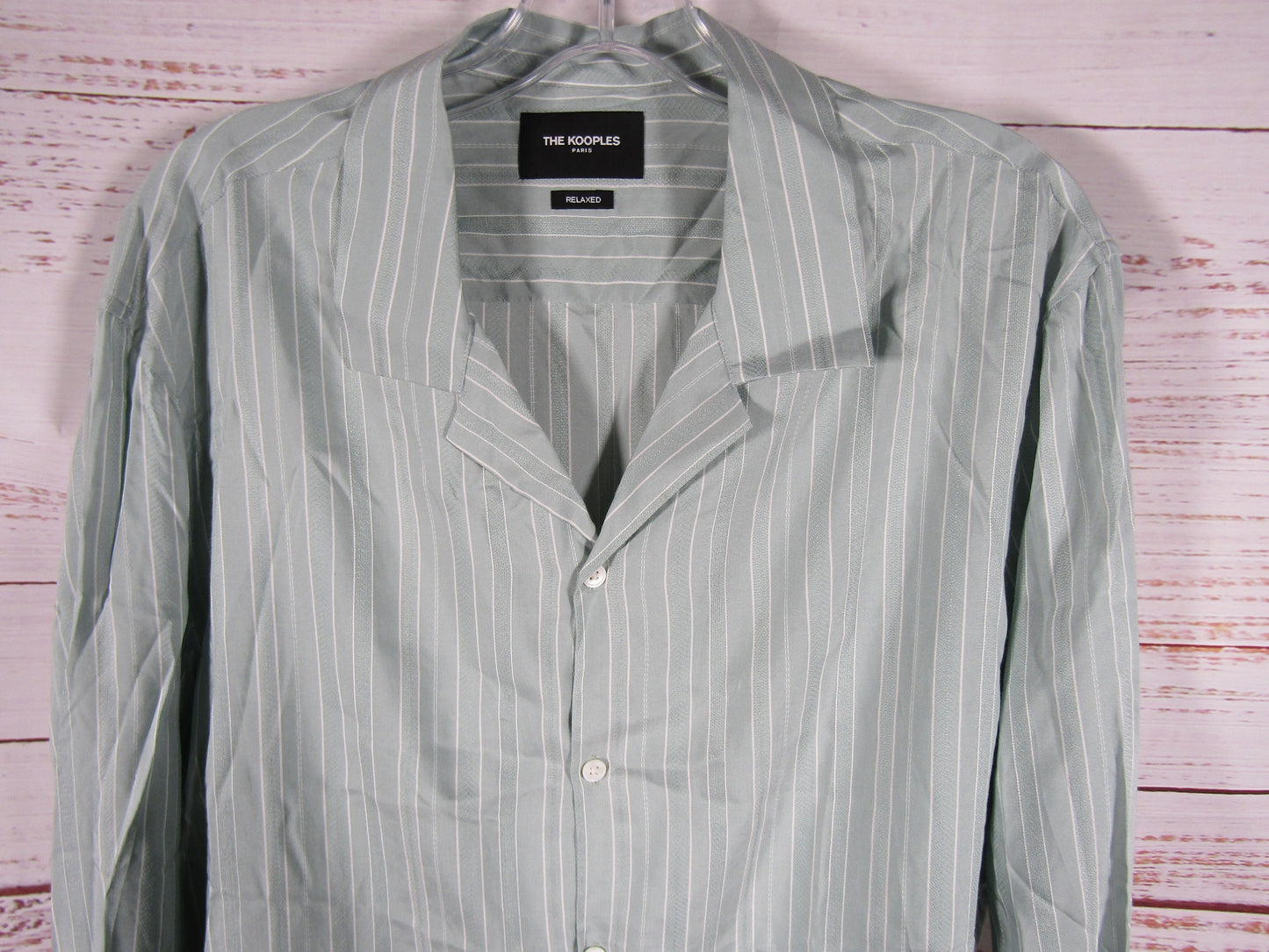 The Kooples Men's Mint Green Long Sleeve Pinstripe Shirt Size XL