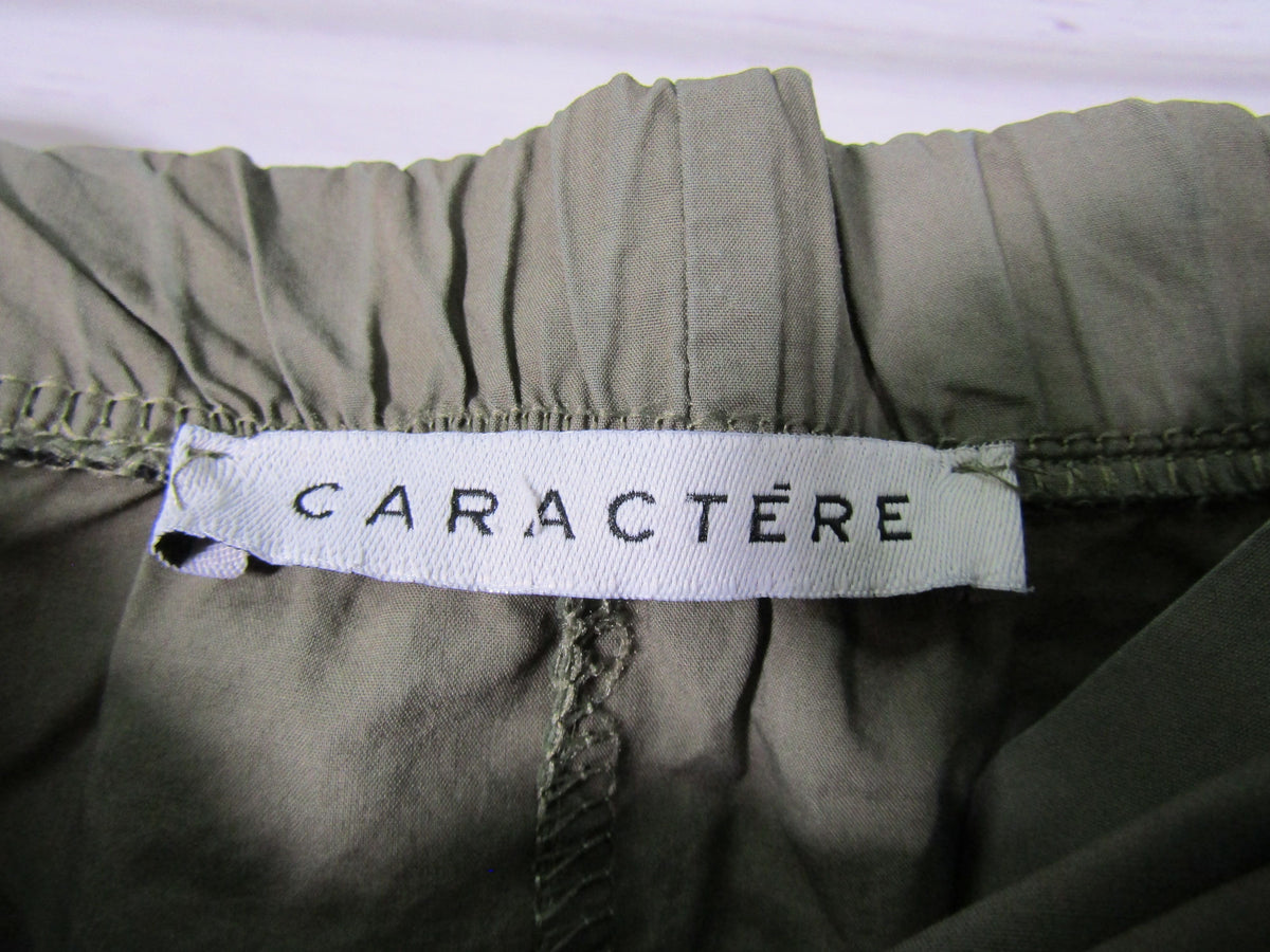 Caractère Women's Green Cotton A-Line Midi Skirt Size 2