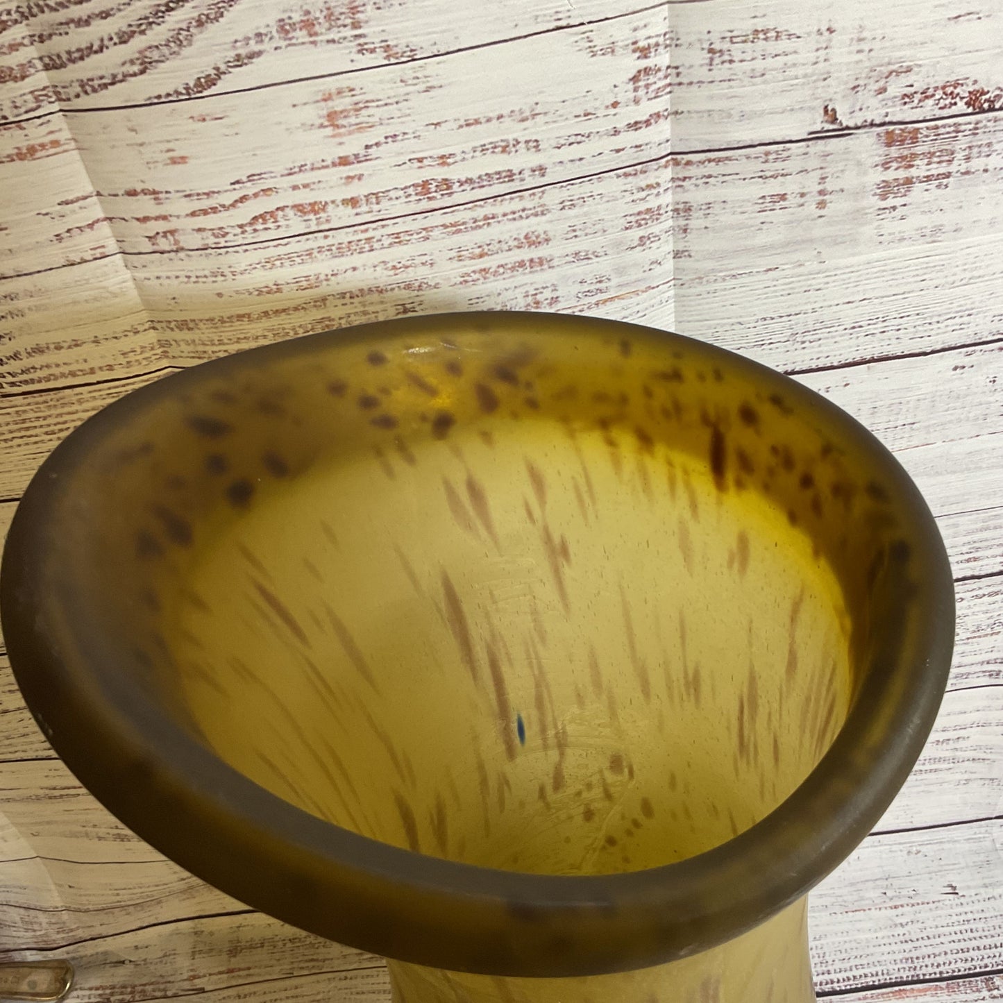 VTG. MCM Murano Brown Handblown Art Glass Vase- 23" (LOCAL PICKUP 90016)