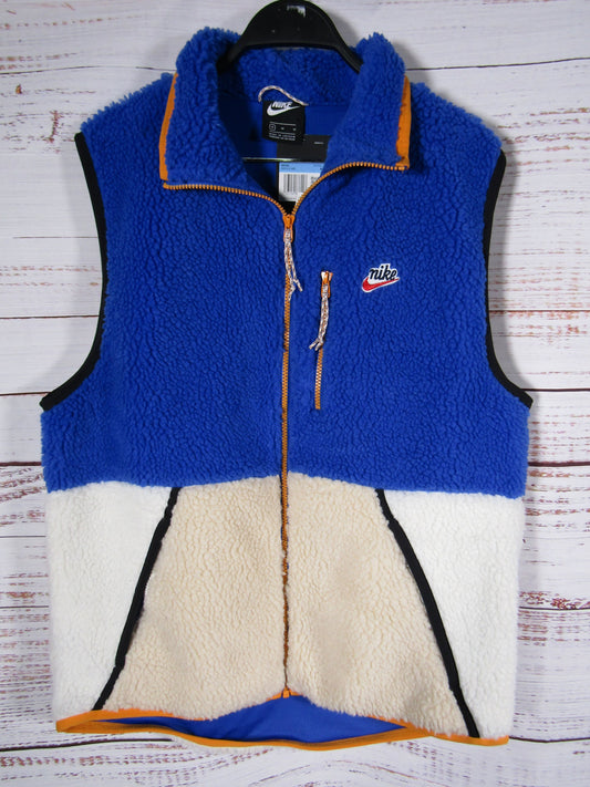 Nike Sportswear Men's Blue Sherpa Fleece Vest Size M CD3142-480