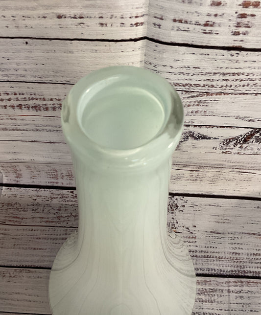 Hand Blown Modern Milk Vase Signed Cream White