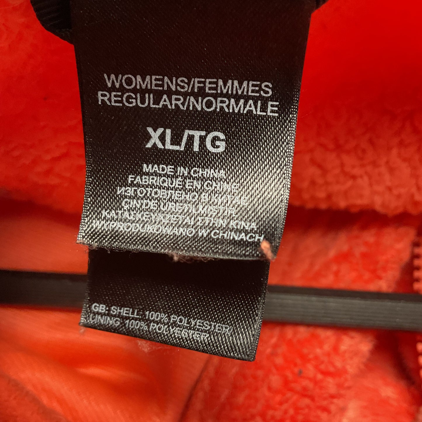 The North Face Orange Fuzzy Fleece Full Zip Jacket - Size XL