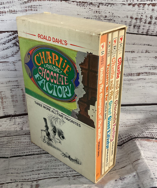 Charlie & The Chocolate Factory Plus 3 Additional By Roald Dahl Vintage Book Set