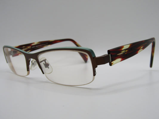 Face A Face Loris Women's Half-Rim Rectangular Eyeglasses Frame Made in France