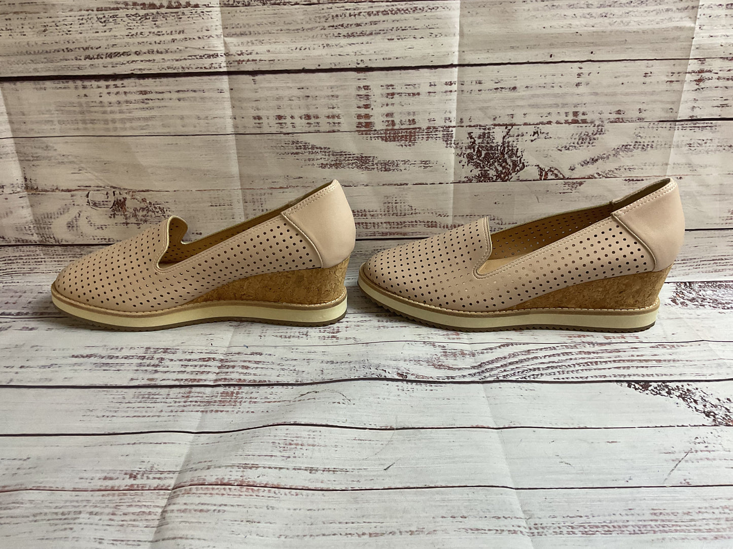Adrienne Vittadini Sport Beige Pump Cork Wedge Loafer 10.5