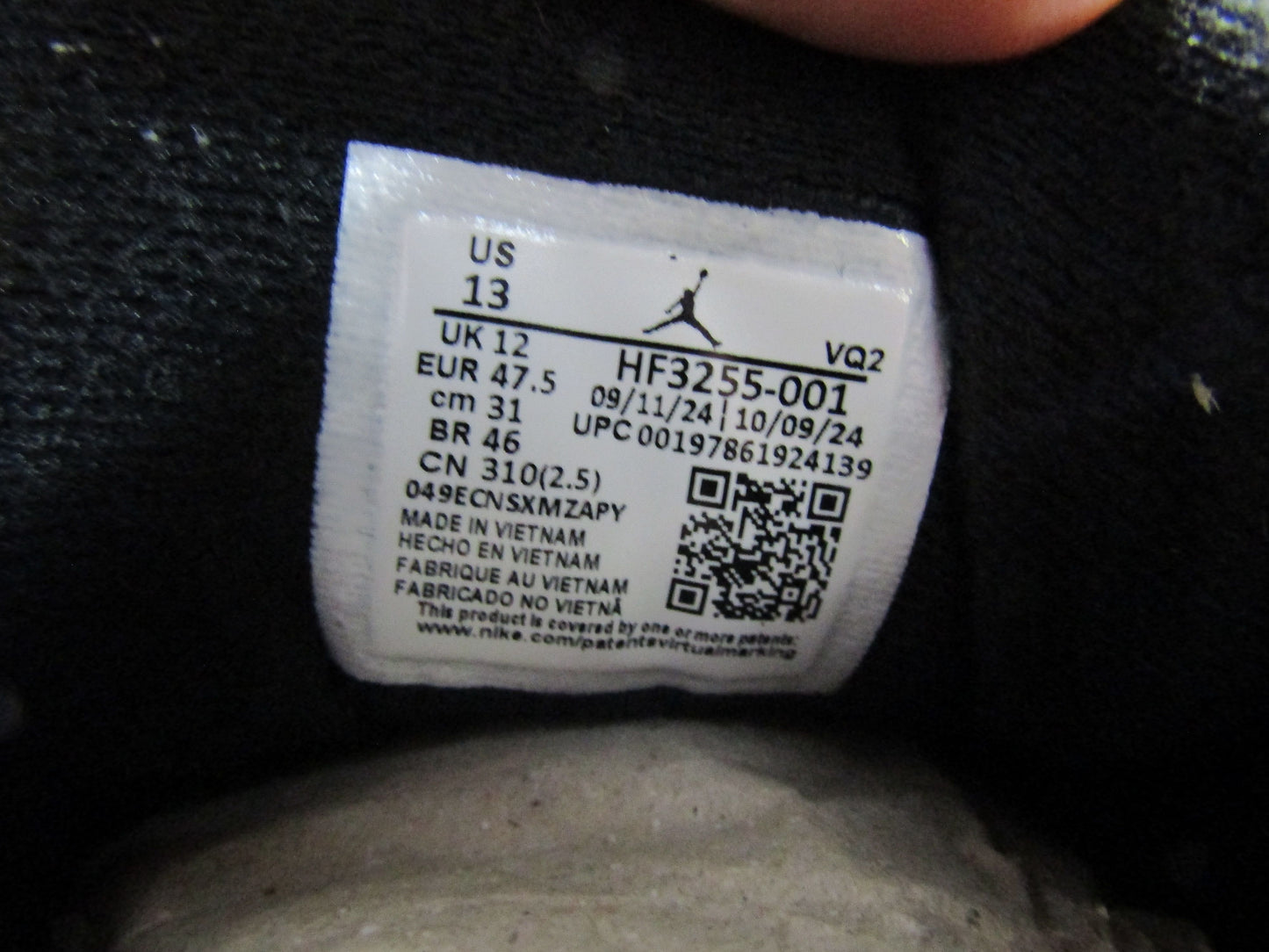 Nike Jordan Flight Court Men's Black Suede Low Top Sneaker Size 13 HF3255-001