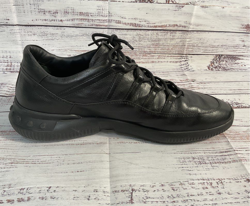 Tod's Black Leather Lace Up Sneakers - Men's Size 10 1/2
