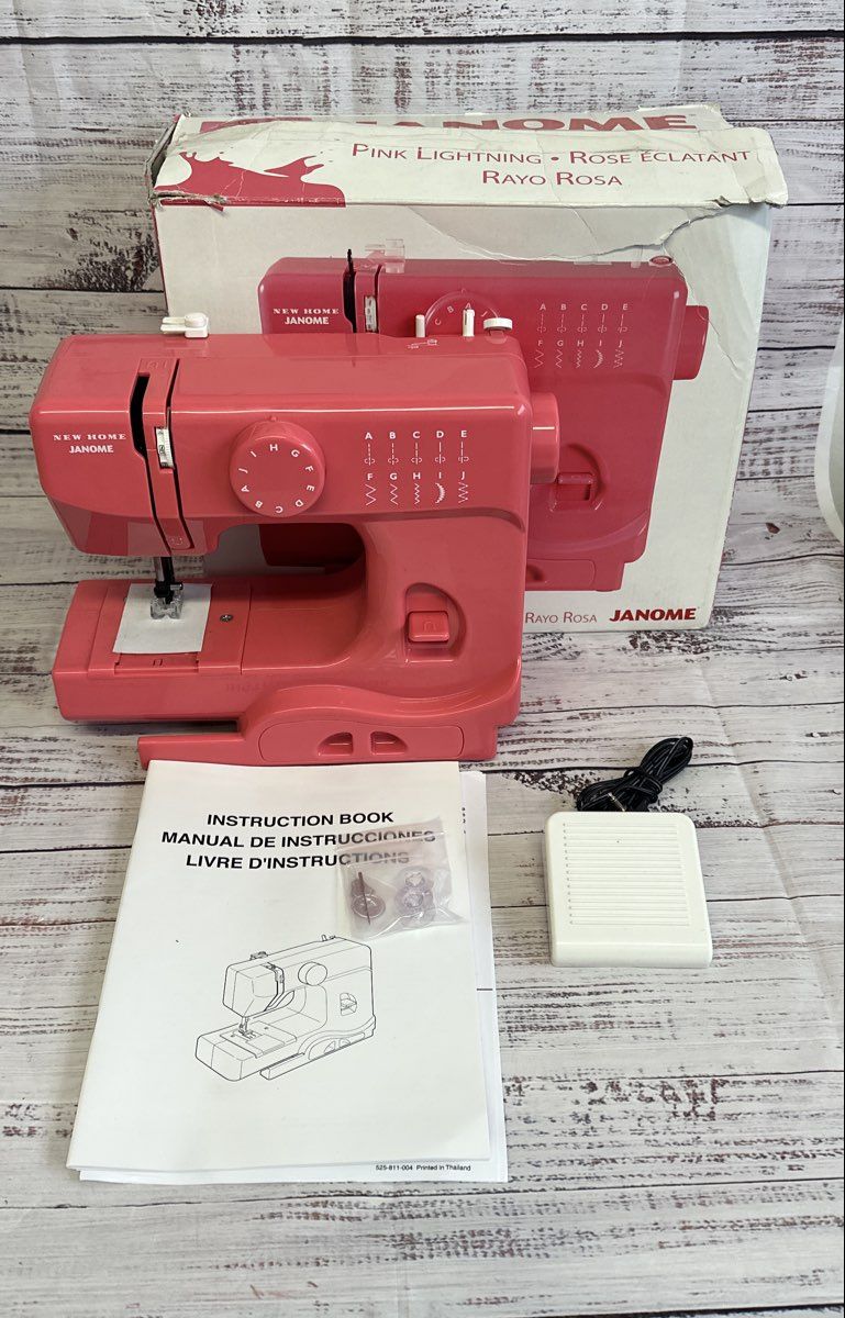 Janome Pink Lightening Sewing Machine Open Box Missing Power Cord