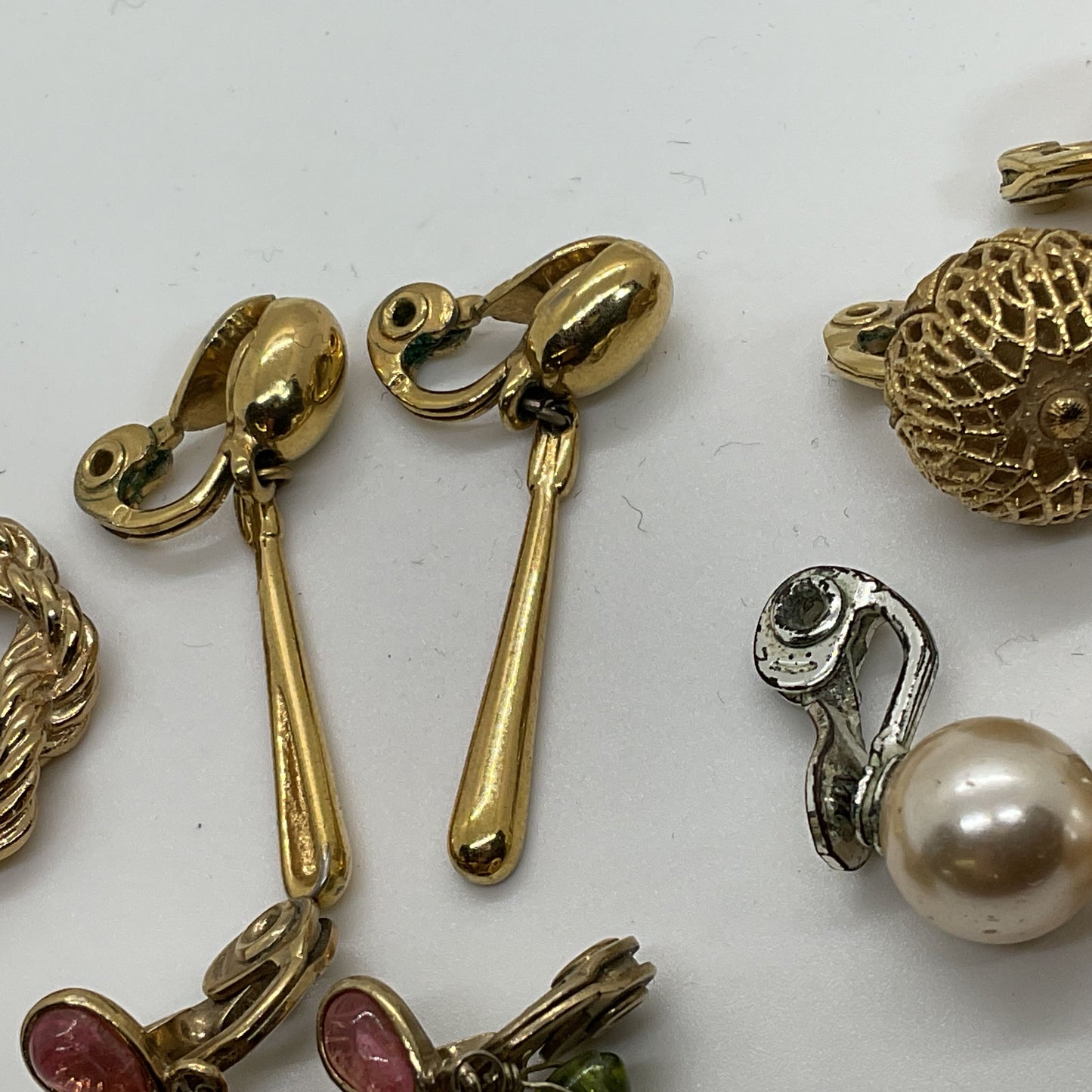 6 Pairs of MONET 1 Silver Tone and 5 Gold Tone Earrings