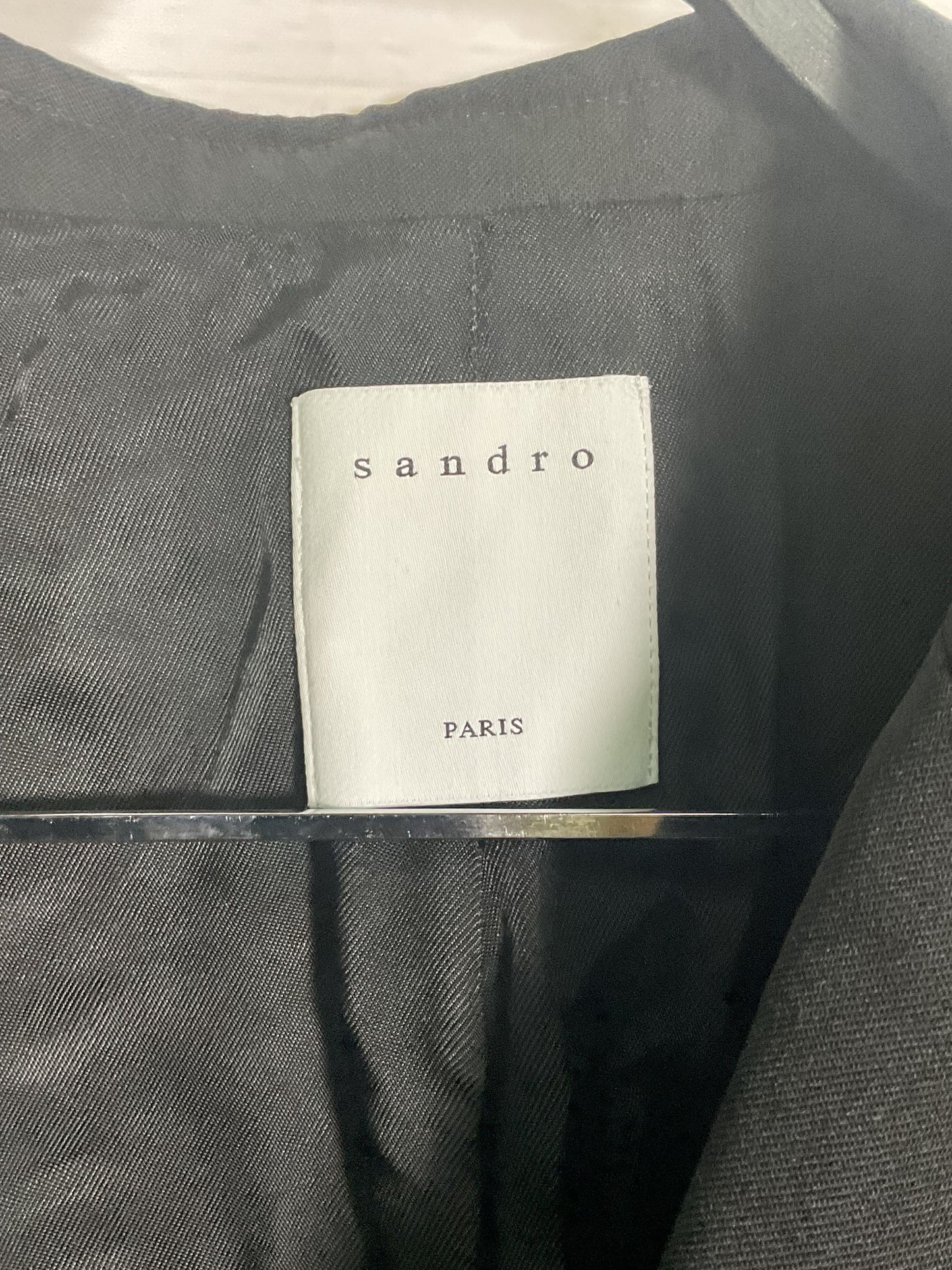 Sandro Black Double Breasted Blazer Jacket - Size 38