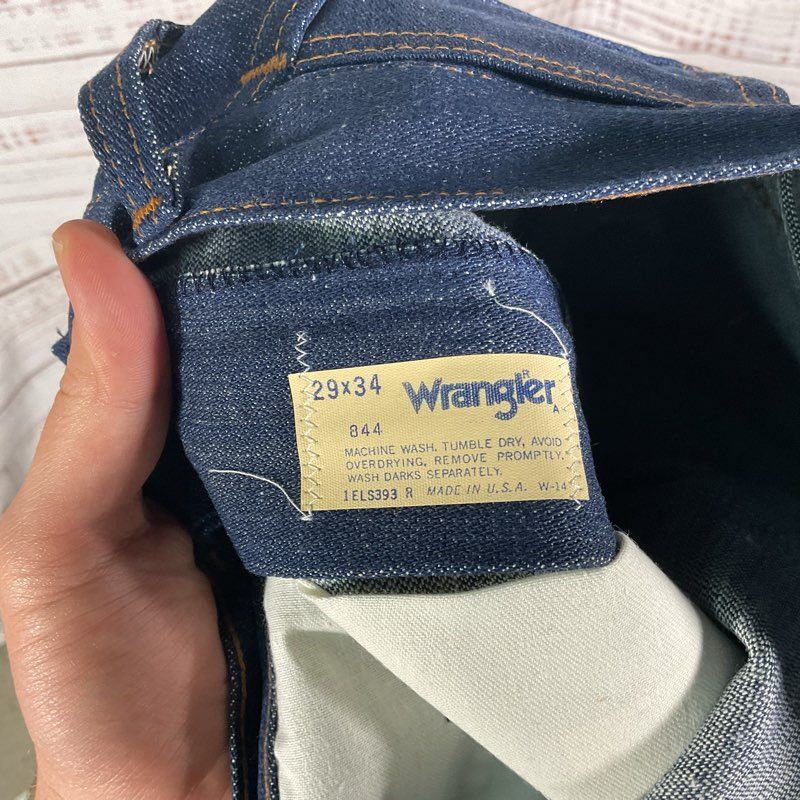 Vintage 80s Deadstock Wrangler Middleweight 12.25 oz Straight Leg Jeans 29x34