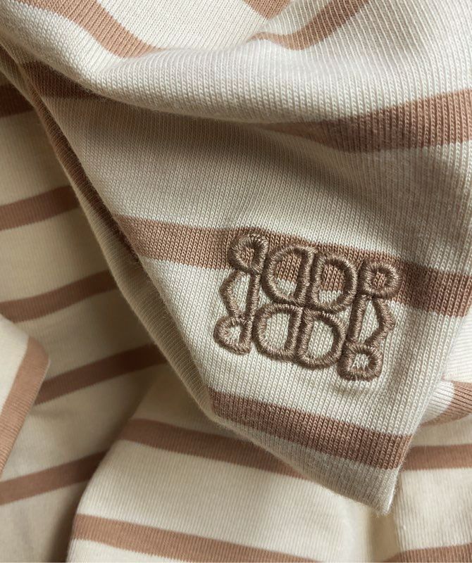 De Rococo Oversized Striped Short Sleeve Shirt Beige XS