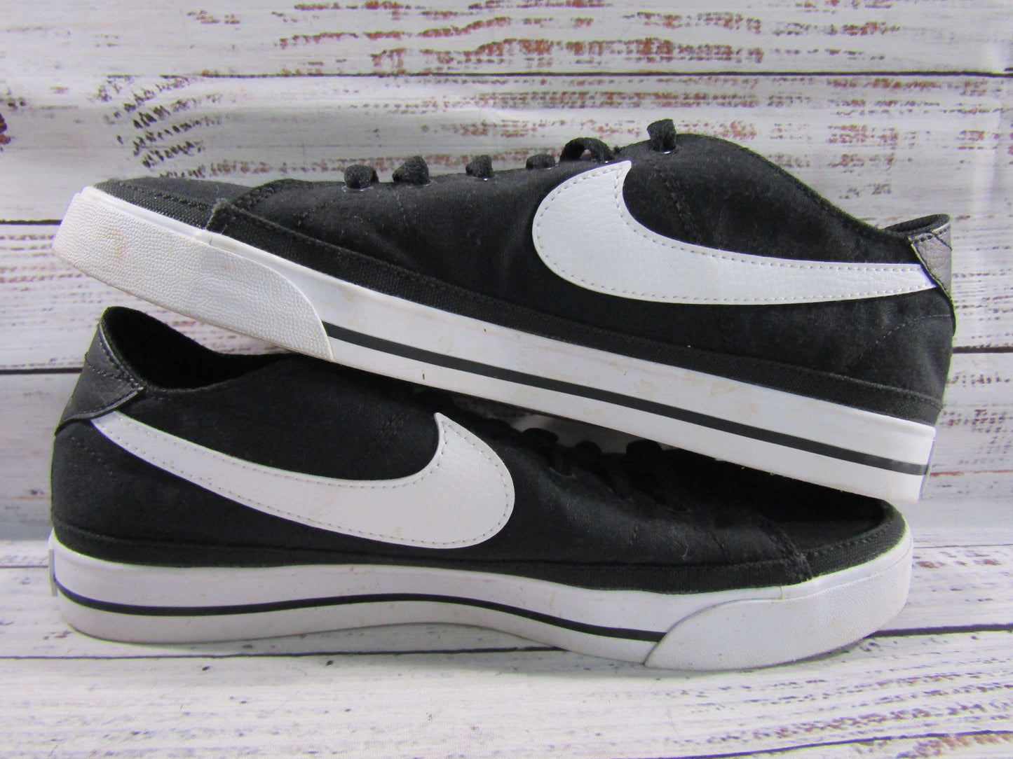 Nike Court Legacy Men's Black Low Top Canvas Sneakers Size 8 CW6539-002