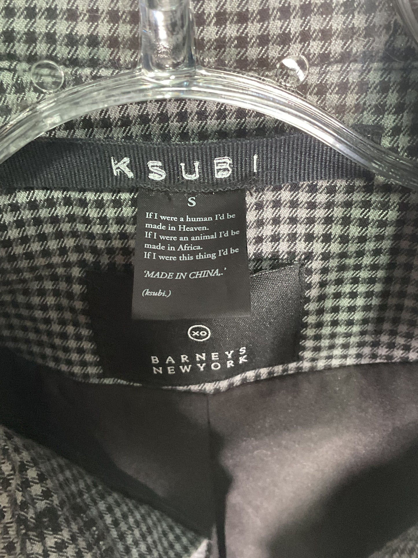 Ksubi x Barneys New York Black Plaid Jacket - Size S
