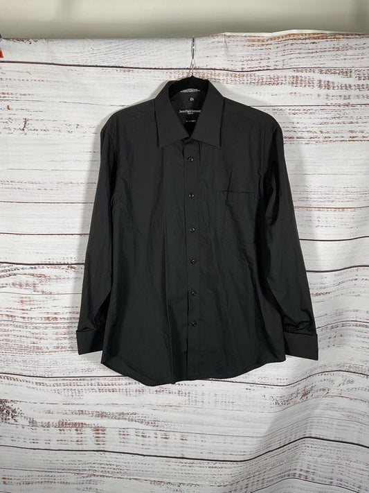 Men's Jean Paul Germain Black Long Sleeve Button Up Black Shirt Size 32/33 15.5
