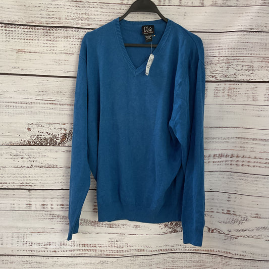 Joseph A. Bank Blue V Neck Pima Cotton Sweater - Size L