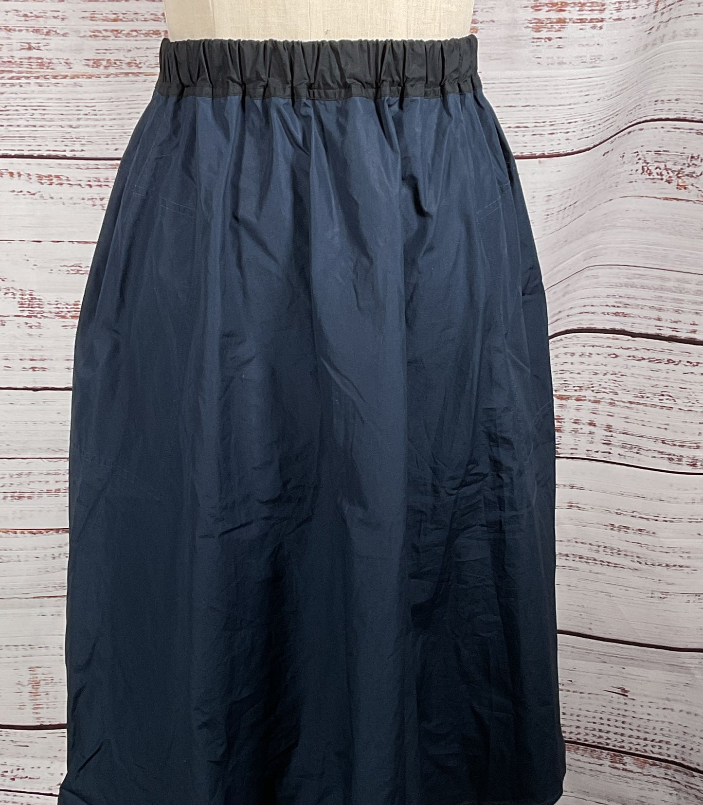 Sofie D'Hoore Cotton Elastic Waist Midi Skirt Navy Blue 34