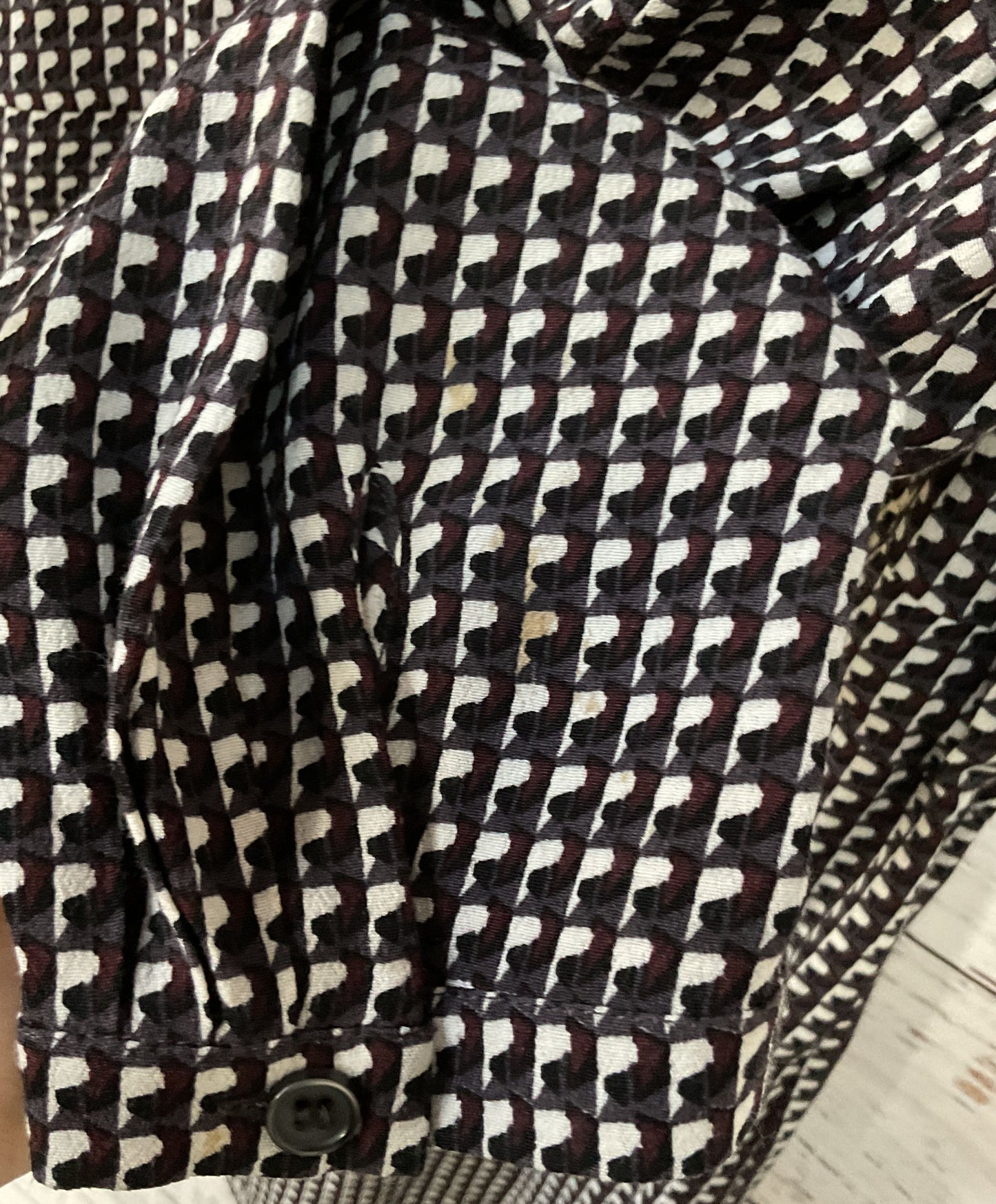 Johnston & Murphy Women's Brown Long Sleeve Geometric Print Dress Size S