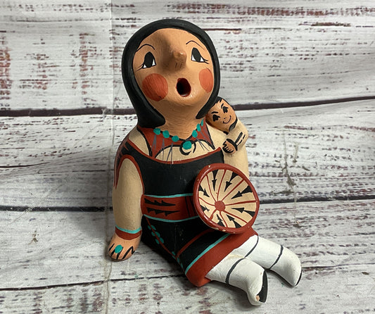 Jemez Pueblo Diane Lucero Native American Storyteller Figurine Multicolor