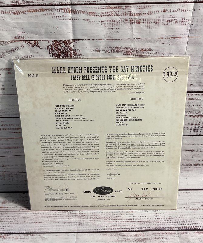 Sealed Mark Ryden The Gay Nineties Old Tyme Music Vinyl Record Signed AP 112/200