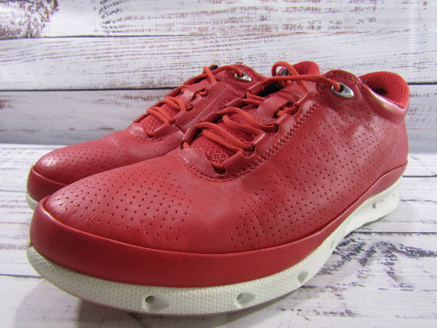 Ecco Cool Pro Women's Red Leather Gore-Tex Waterproof Golf Shoes Size 6
