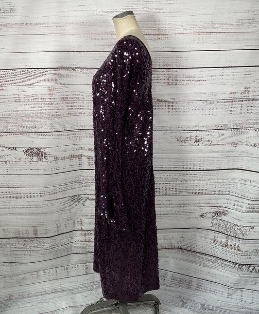 Mantu Purple Sequin Formal Dress - Size Large