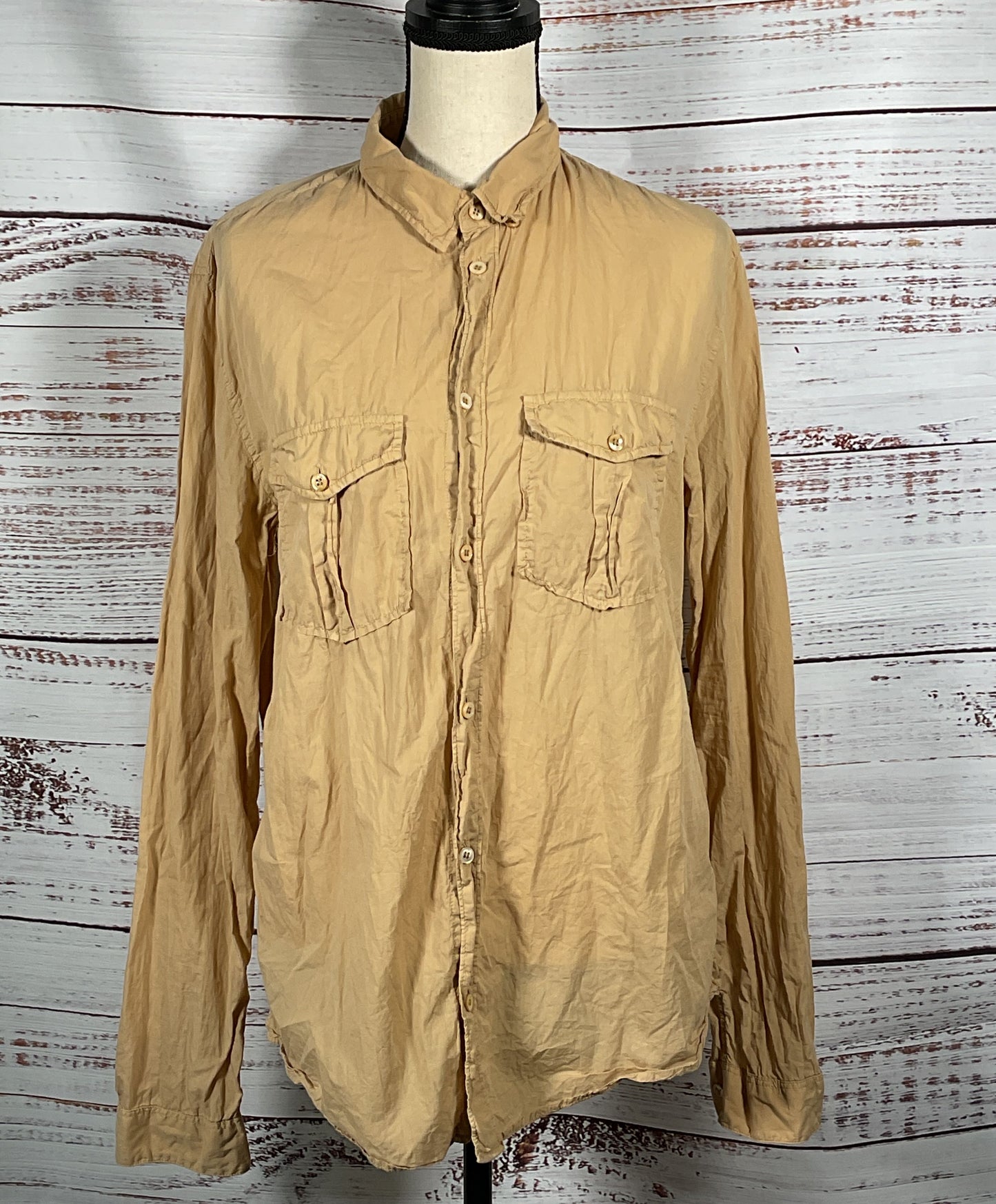 Zadig & Voltaire Cotton Button Up Shirt Tan M