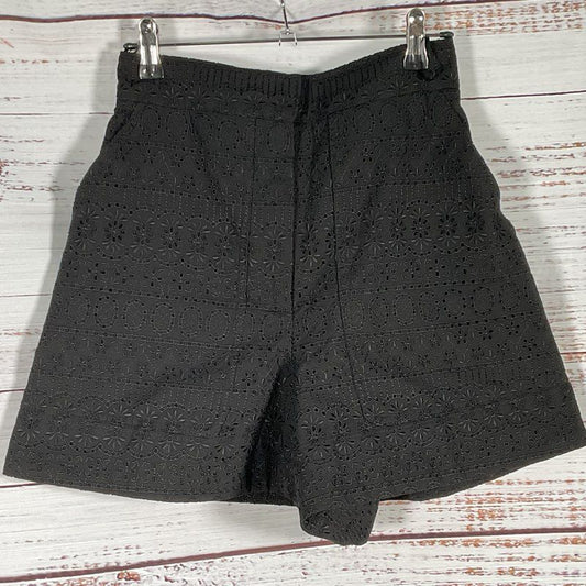 NWT VANESSA BRUNO Paris Women's Black Wide Leg High Waist Shorts- SZ 34/0 US