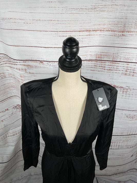 NEW The Kooples Women's Black 100% Viscose Long Maxi Dress Size 4