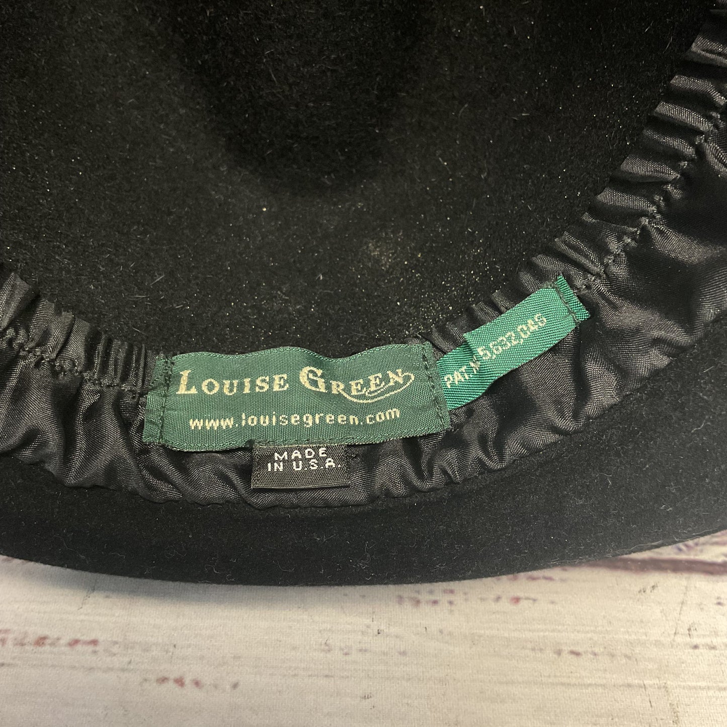 Louise Green Black Fedora Yellow Jacquard Band Hat - Size S