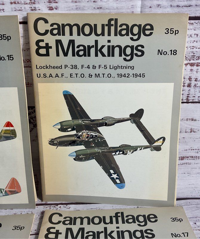 Lot Of 4 Vintage Airplane Camouflage & Markings N0. 13 15 17 18 Army Magazines