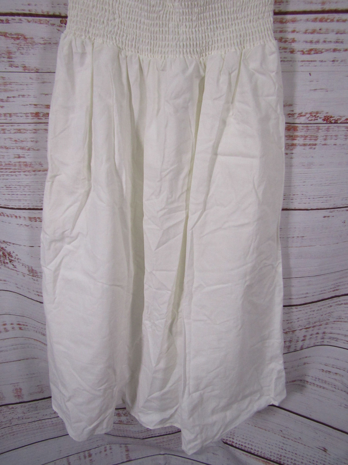 O.P.T Women's White Smocked Puff Sleeve Dress Size 12