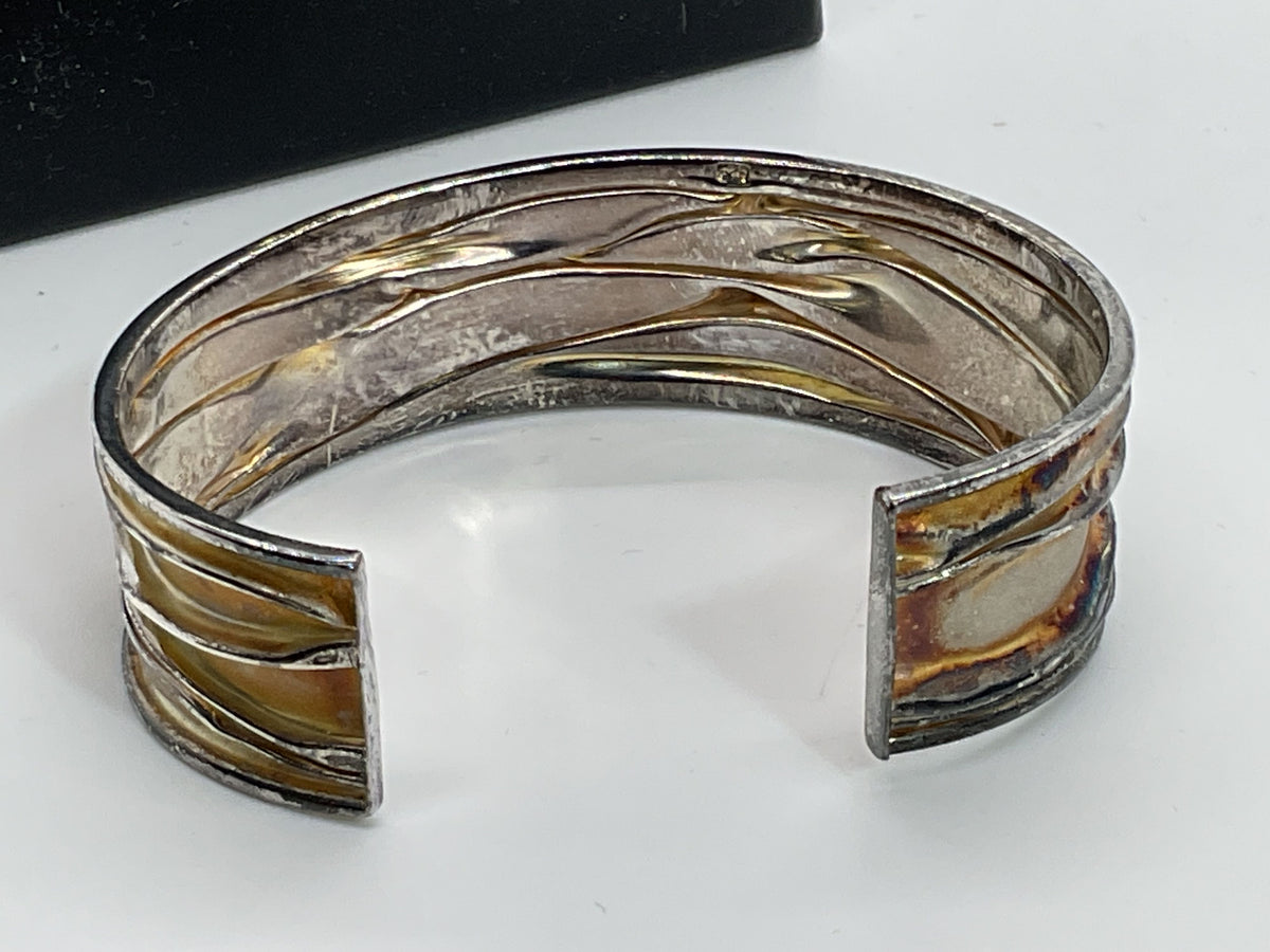 O'DALAIGH JEWELLERS Sterling Silver "Ripple In The Sand" Cuff Bracelet- 6.75"