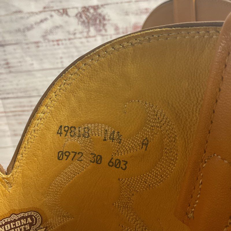 Nocona Buttercup Yellow Ostrich Leather Western Cowboy Boot Men's Size 14.5