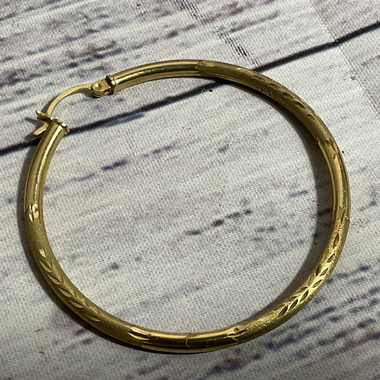 10K Yellow Gold 2.25" Hoop Earring- 2.14g